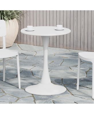 23.5" Round Outdoor Indoor Metal Cocktail Dining Table
