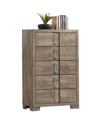 Dawson 5-Drawer Wooden Chest Dresser for Entryway, Bedroom, Light Brown