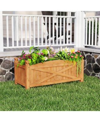 Wooden Raised Garden Bed  Drainage Holes for Patio Garden