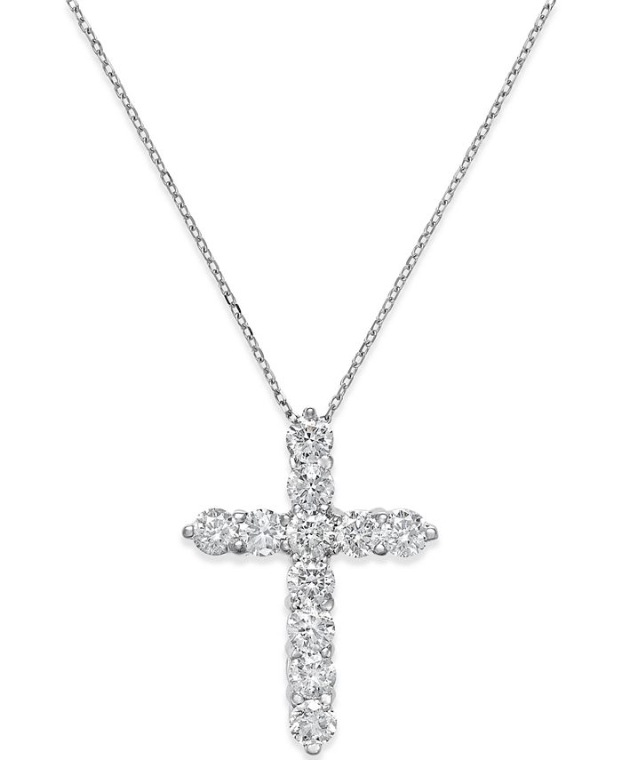 Diamond Cross Pendant Necklace (2 ct. t.w.) in 14k White Gold