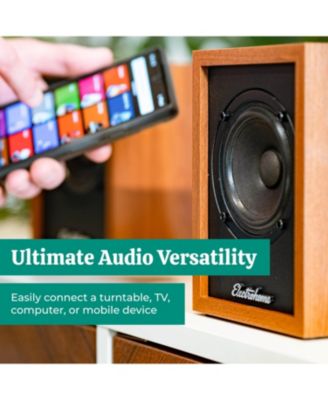 Huntley Powered Bookshelf Speakers with Built-in Amplifier, 3" Drivers, Bluetooth 5, RCA/Aux