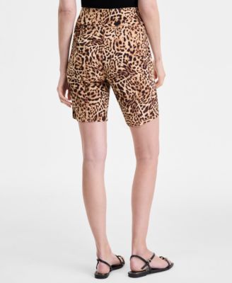 Women's Animal-Print Pull-On Bermuda Shorts, Exclusively at Macy's