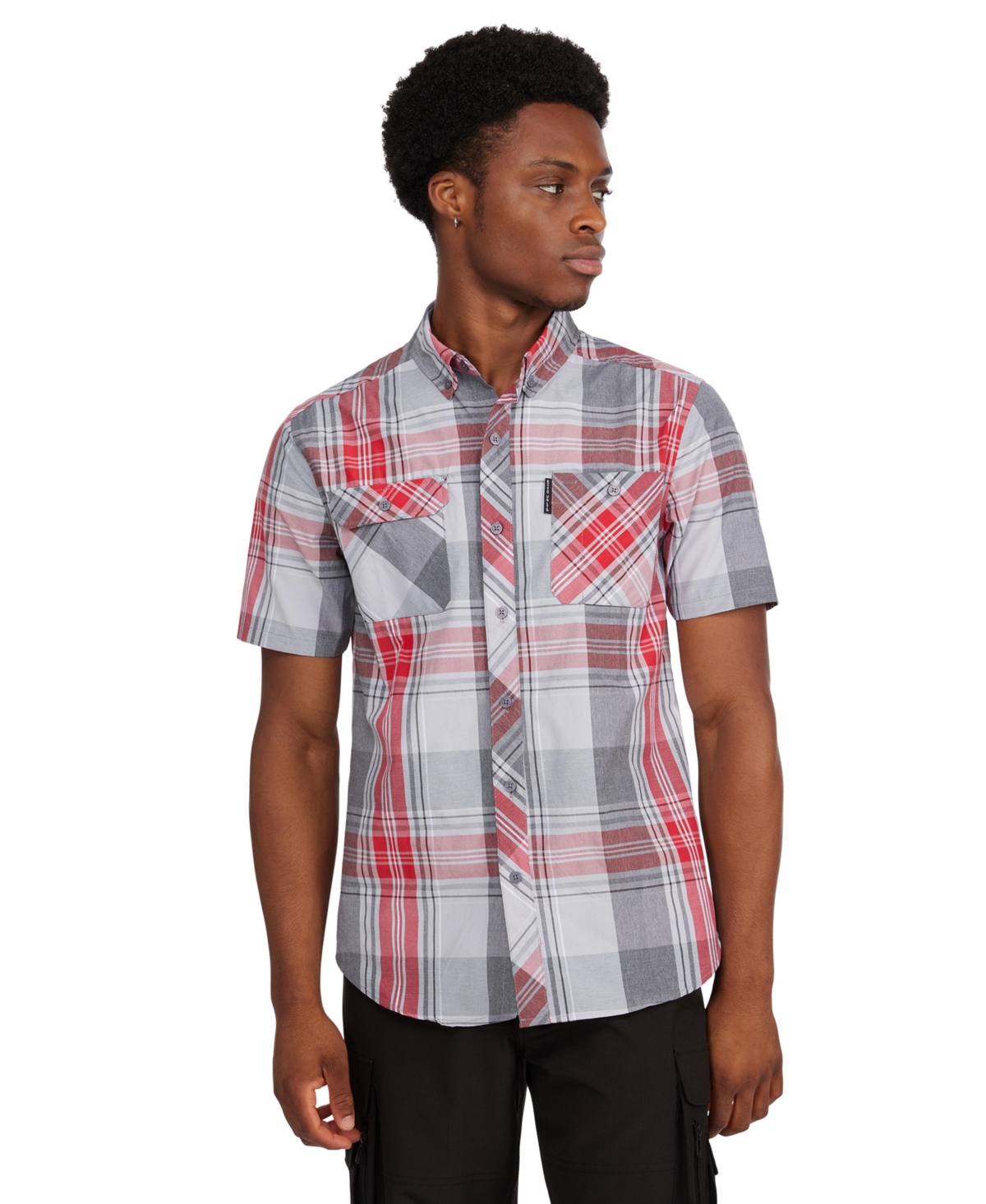 Men's Construct Short Sleeve Woven Shirt - True red