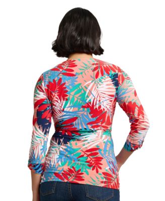 Women's Printed Interlock Twist Yarn Top