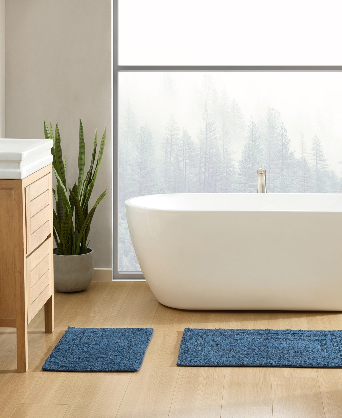Eddie Bauer Logan Tufted Cotton 2-pc. Bath Rug Set In Blue