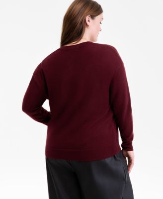 Plus Size 100% Cashmere Button-Front Cardigan, Macy's Exclusive