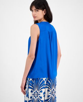 Women's V-Neck Sleeveless Lace-Shoulder Top