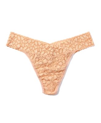Women's Leopard Lace Original Rise Thong Underwear 7I1101