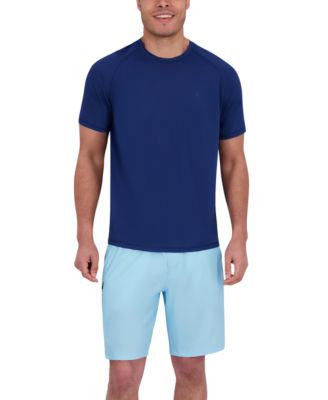 Men's Short Sleeve Waffle-Knit Crewneck Swim Shirt