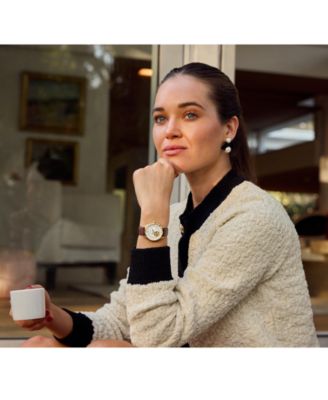 Women's Sutton Automatic Brown Leather Strap Watch 34.5mm