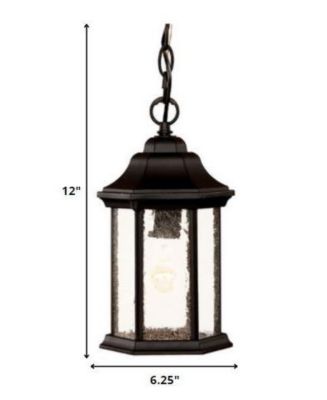 Textured Glass Lantern Hanging Light – Classic Lighting for Exterior Spaces