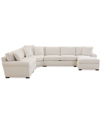 Radley Roll Arm 148" 5-Pc. Fabric Chaise Sectional with Wedge, Exclusively at Macy's