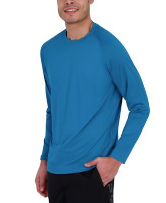 Men's Long Sleeve Waffle-Knit Crewneck Swim Shirt