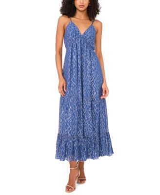 1.STATE - Women's Sleeveless V-Neck Chiffon Maxi Dress