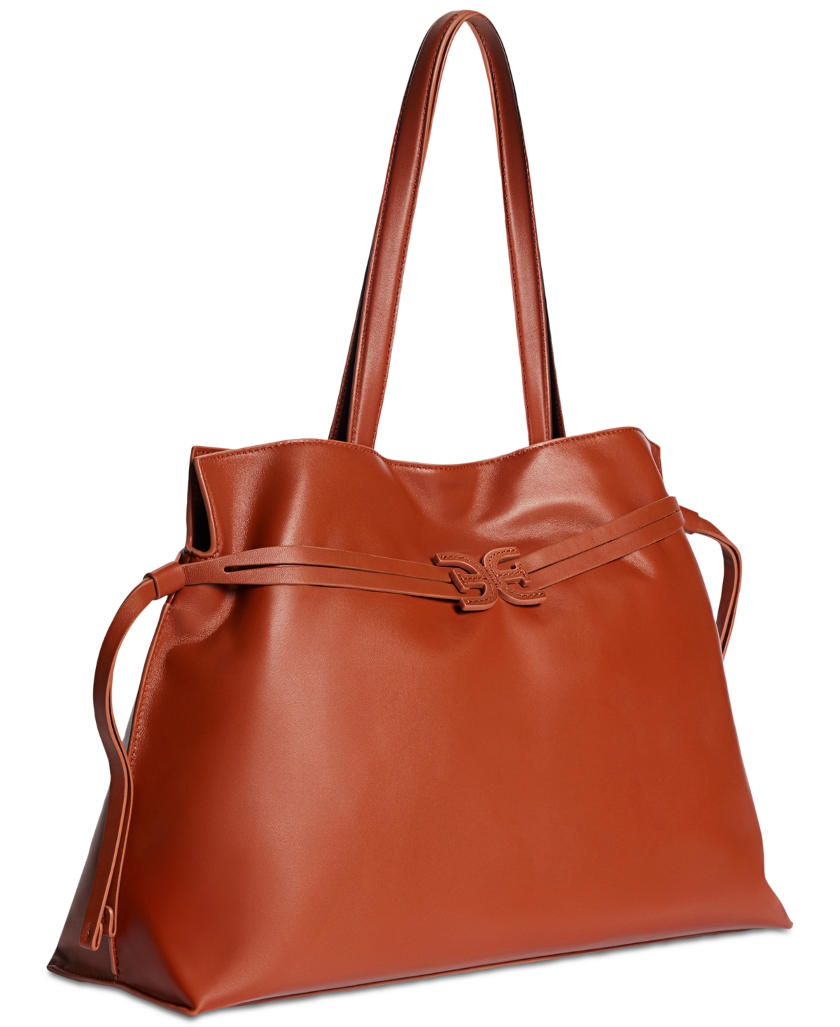 Sam Edelman Poppy Extra Large Leather Drawstring Crossbody In Brown