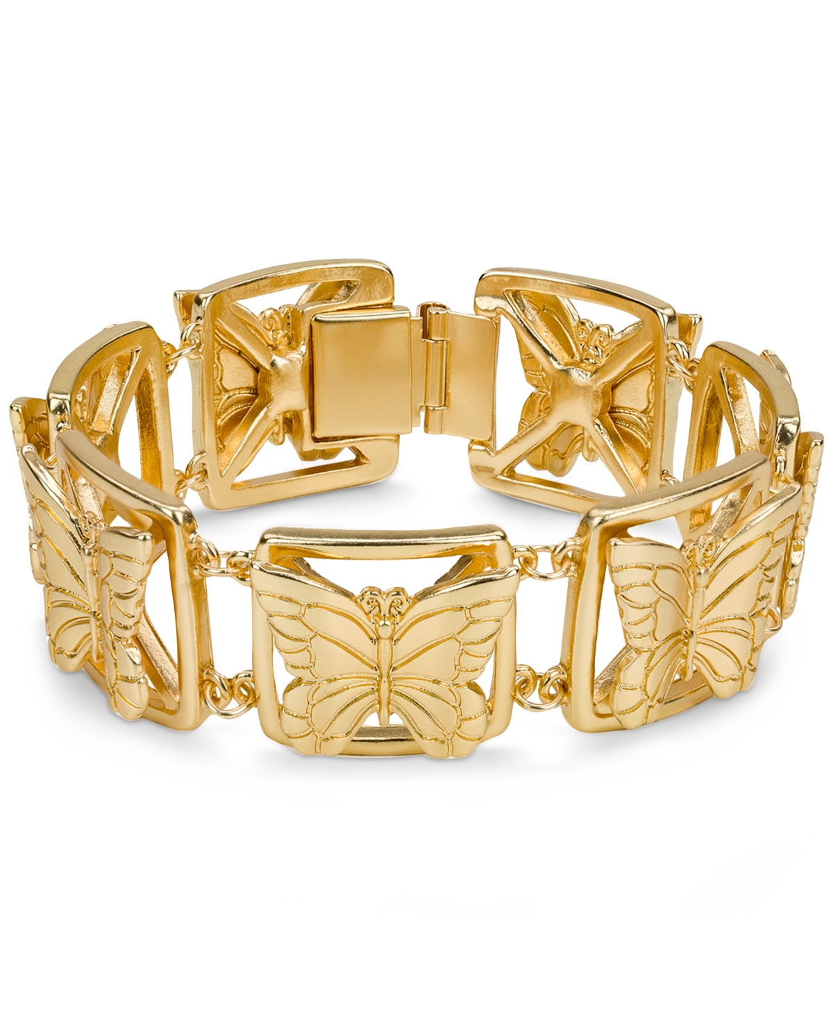 Gold-Tone Butterfly Link Bracelet - Matte Gold