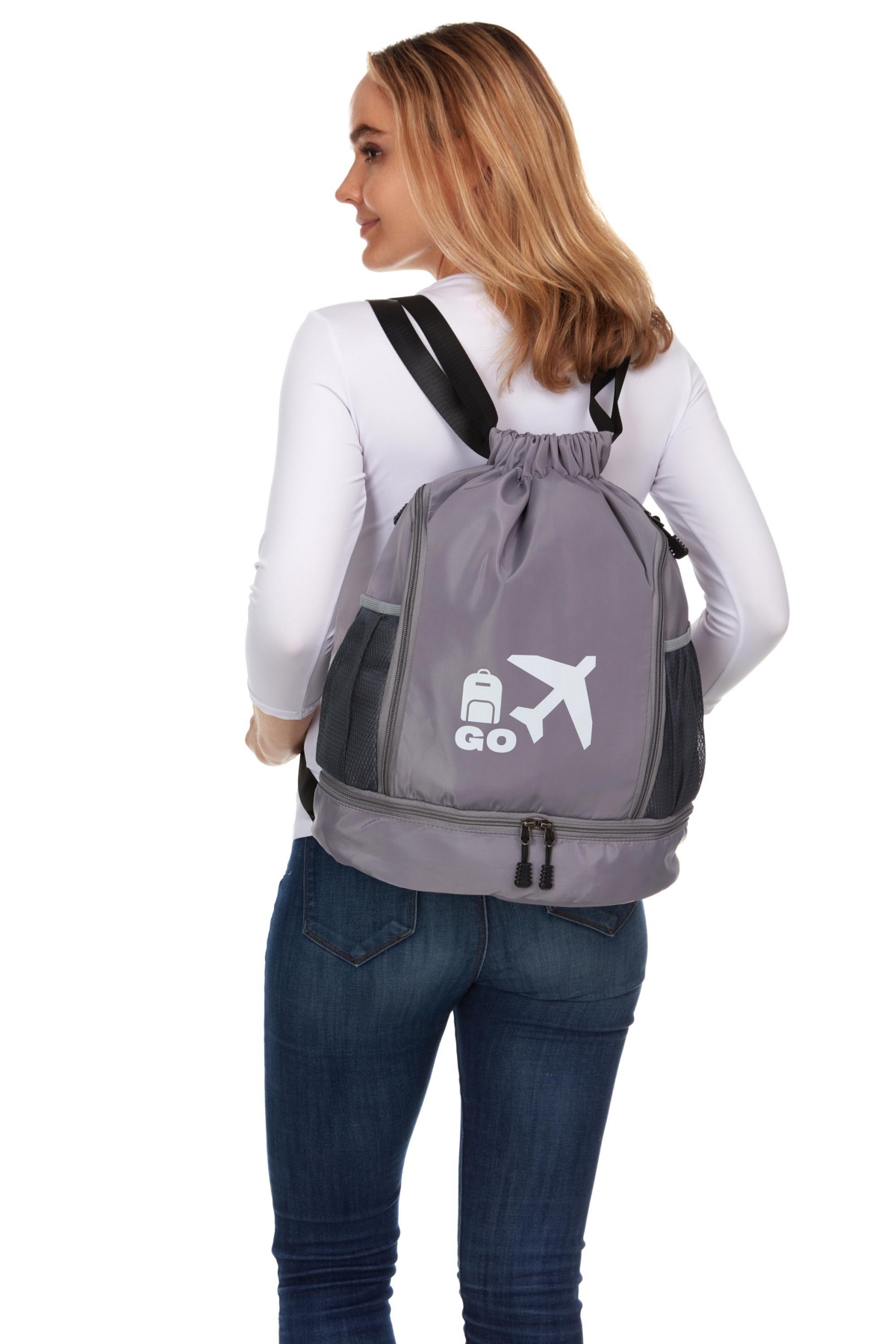 Perfect Personal Travel Go Bag- Gray - Black