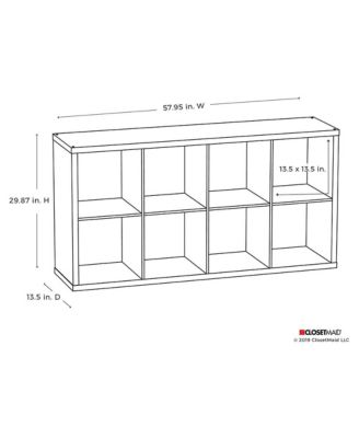 4583 Decorative Bookcase Open Back 8-Cube Storage Organizer, White