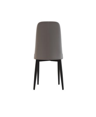 Modern PU Leather Dining Chairs with Cushions (Set of 4), Black Metal Legs.