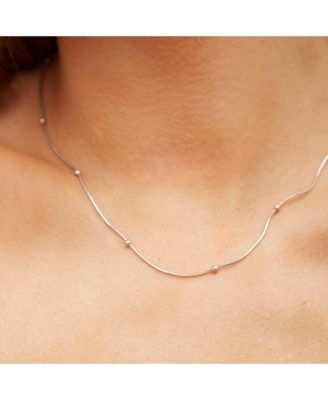 Italian Bead Chain Sterling Silver Satellite Necklace