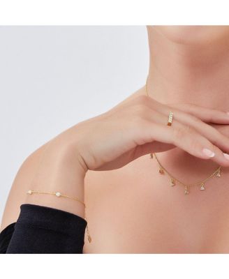 White Opal Sterling Silver Bracelet in Gold