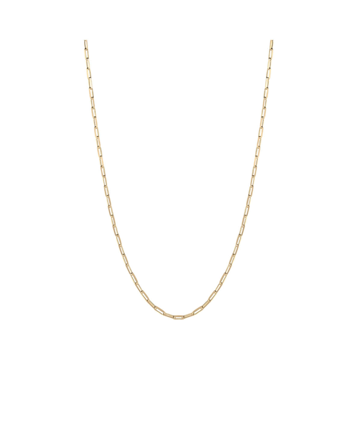 Rectangular Link Chain Sterling Silver Necklace - Silver