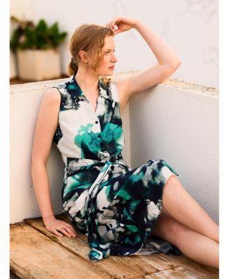 Women's S/L TIE FRONT MIDI SHIRT DRS