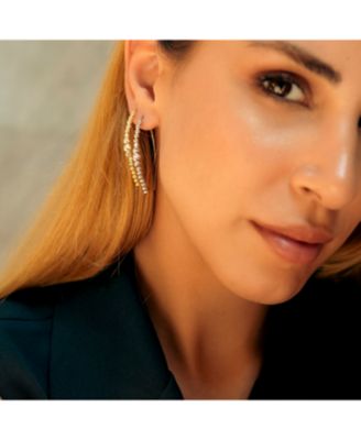 Beaded Pull Through Sterling Silver Earrings