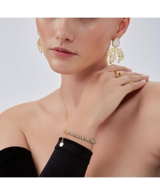 Dorissa Multi Bead Semi Chain Sterling Silver Bracelet