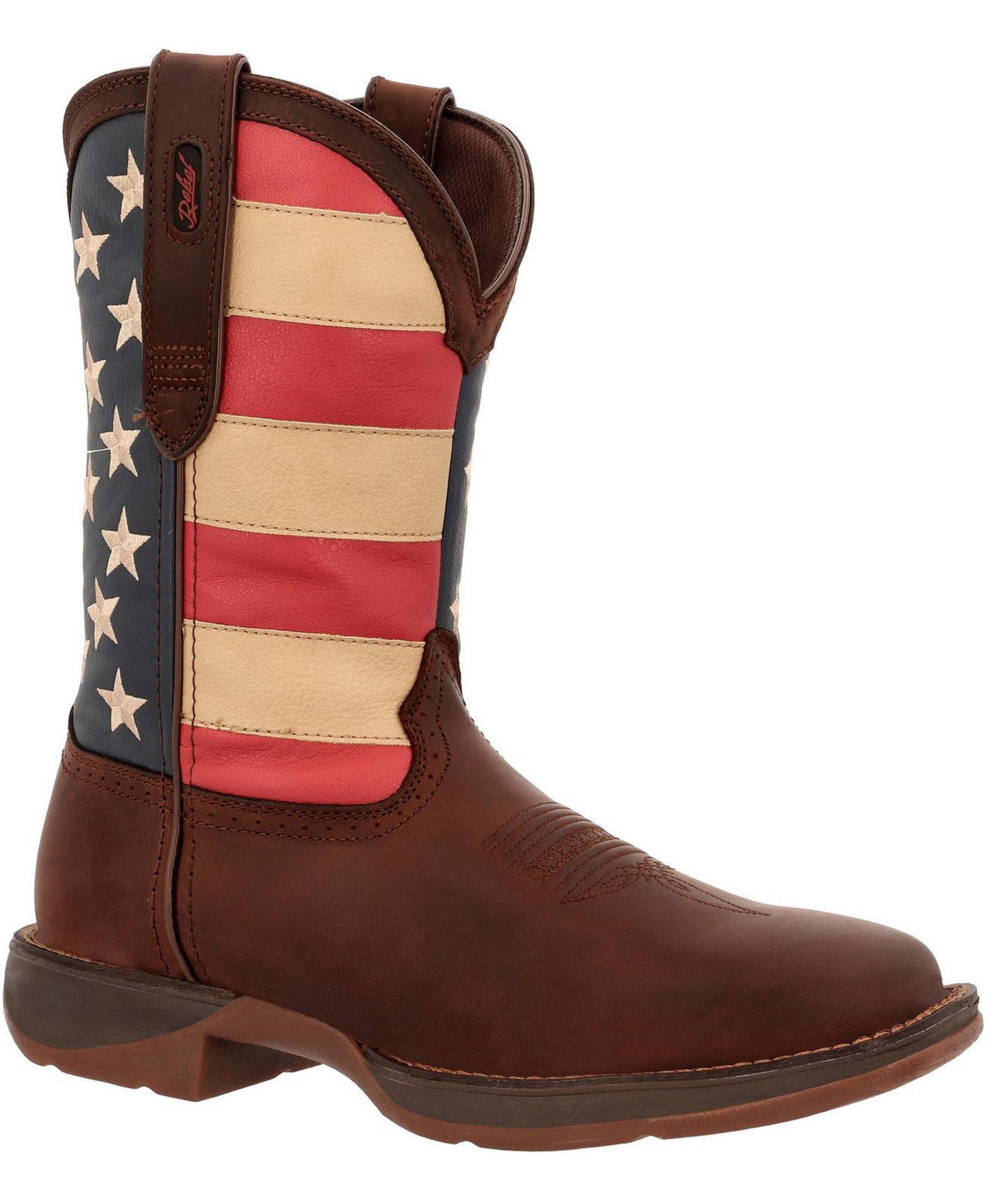 Мужские ботинки Durango Rebel by Patriotic Pull-On Western Flag Boot, цвет: Коричневый — фото 1