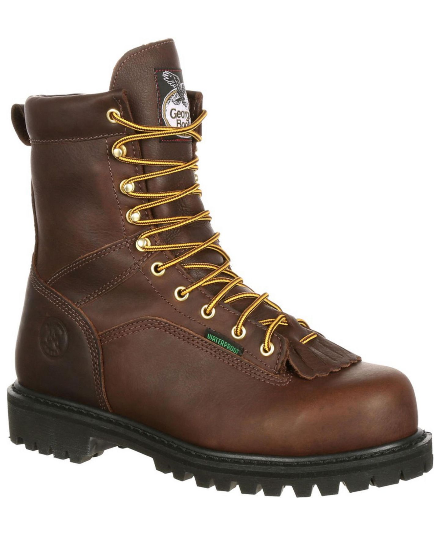 Мужские ботинки GEORGIA BOOT Lace-to-Toe Steel Toe Waterproof Work Boot, цвет: Шоколадный — фото 1