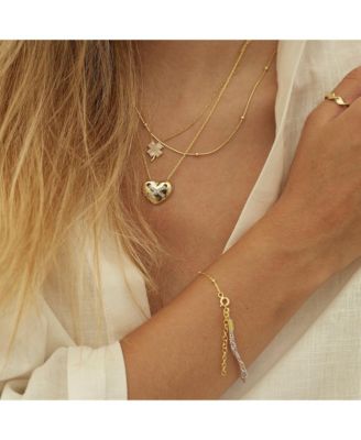 Four Leaf Clover Sterling Silver Necklace - White