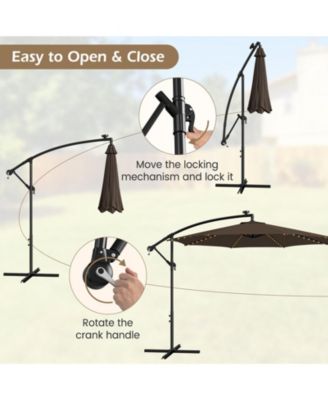 10 Feet Patio Umbrella with 112 Solar-Powered LED Lights