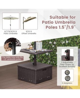 175 LBS Outdoor Fillable Umbrella Base with Table Tray