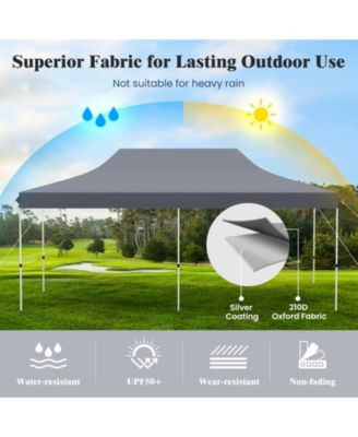 10 x 20 FT Pop-up Canopy Tent with Carrying Bag-Gray