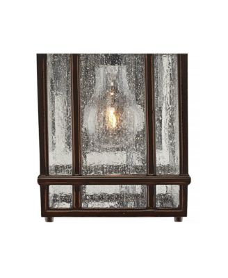 Sierra Craftsman Mission Outdoor Wall Light Fixtures Set of 2 Rubbed Bronze 11" Seedy Glass for Post Exterior Barn Deck House Porch Yard