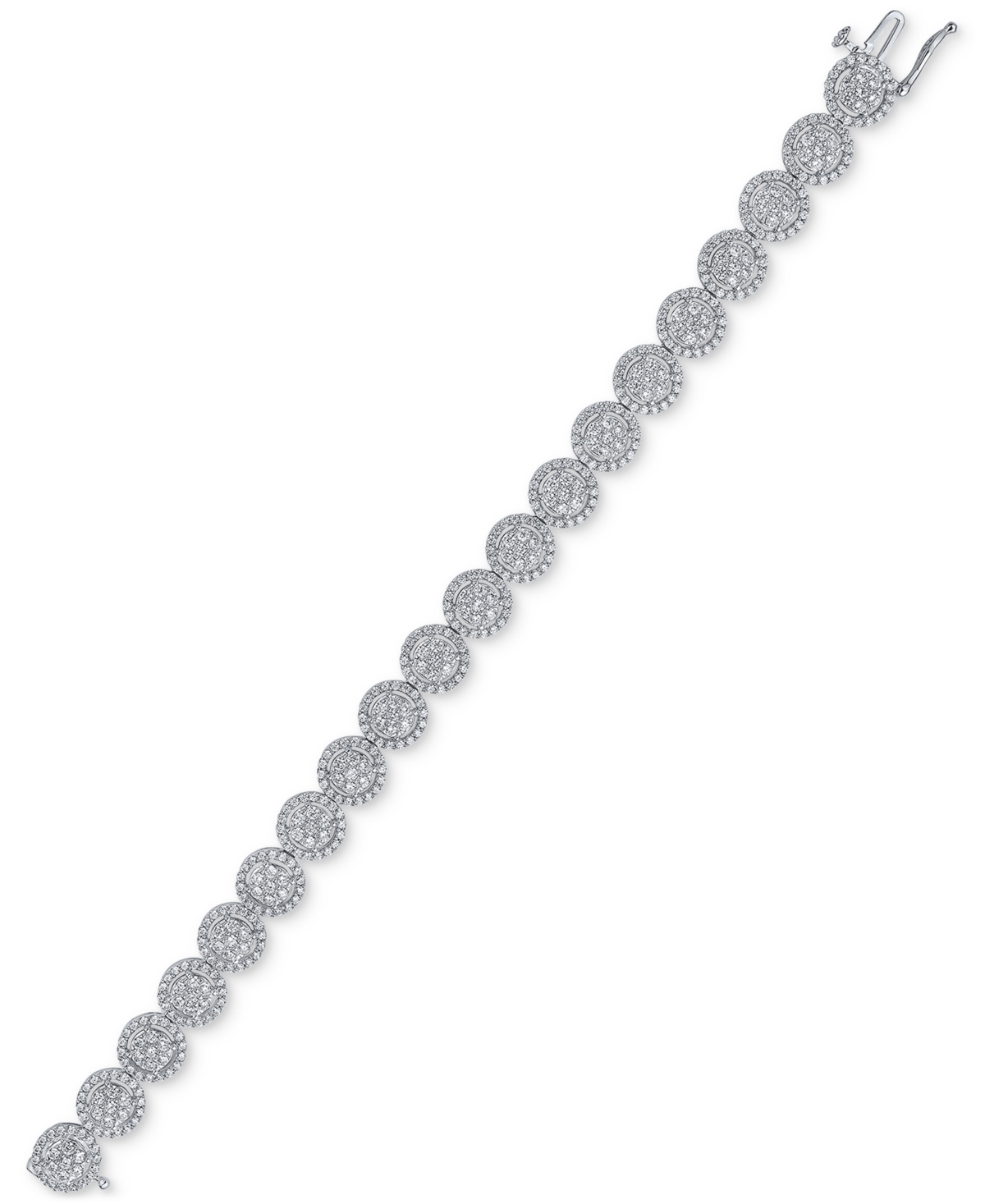 Macy's Diamond Halo Bracelet (5 Ct. T.w.) In 10k White Gold In Gold