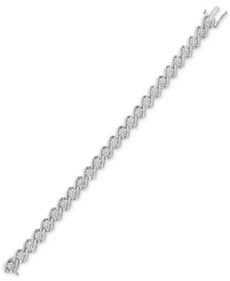 Diamond Link Bracelet (3 ct. t.w.) in 10k White Gold