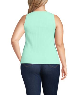 Plus Size Pointelle Rib UNeck Tank