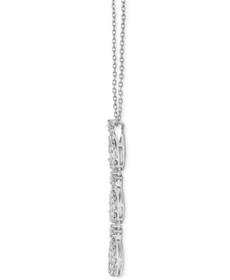 Diamond Tiered 18" Pendant Necklace (1/2 ct. t.w.) in 10k White Gold