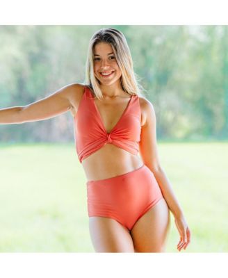 Plus Size Emery 2-Piece Wrap Style Swim Set With Reversible Top and High-Waisted Bottom