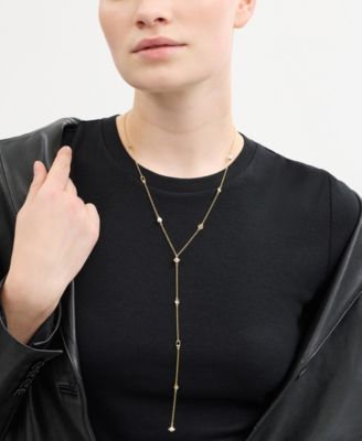 Faux Stone Signature Heritage Cultivated Pearl Charm Strand Y Necklace