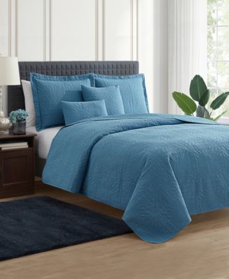 Grid Embossed 5-Pc. Quilt Set, Full/Queen