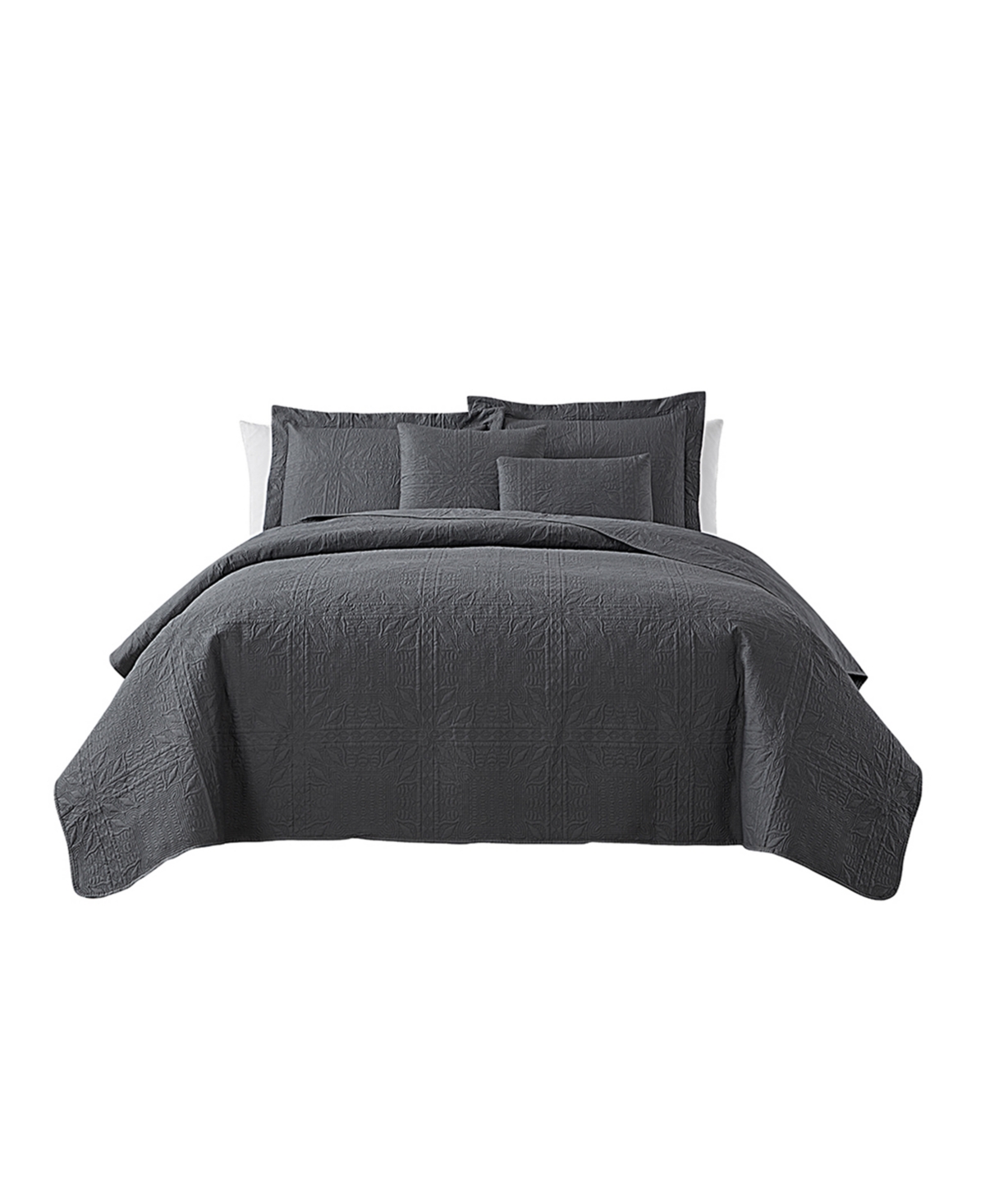 Nestl Grid Embossed 5-pc. Quilt Set, Full/queen