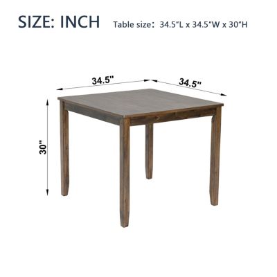 Solid Wood Dining Table with Spacious Top