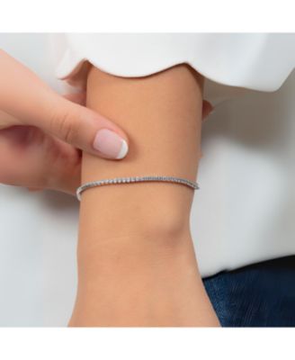 Sterling Silver 2mm Fine Tennis Bracelet