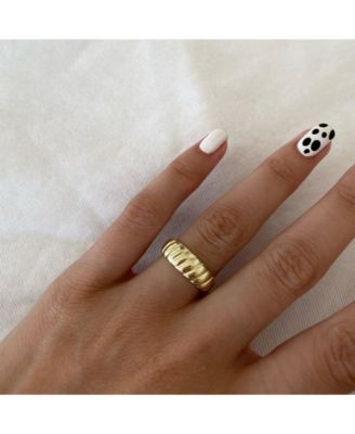 Croissant Ring In Sterling Silver Gold Vermeil