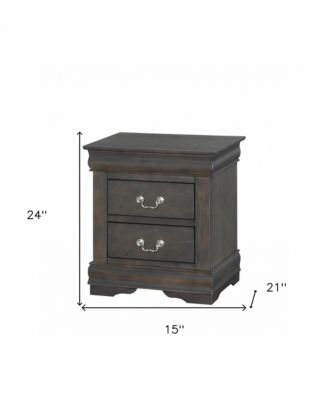 Two Drawer Nightstand for Bedroom Storage and Bedside Organization