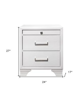 Traditional Two-Drawer Wood Nightstand with Storage Space