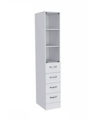 Bathroom Storage Cabinet with Glass Door and Sliding Drawers